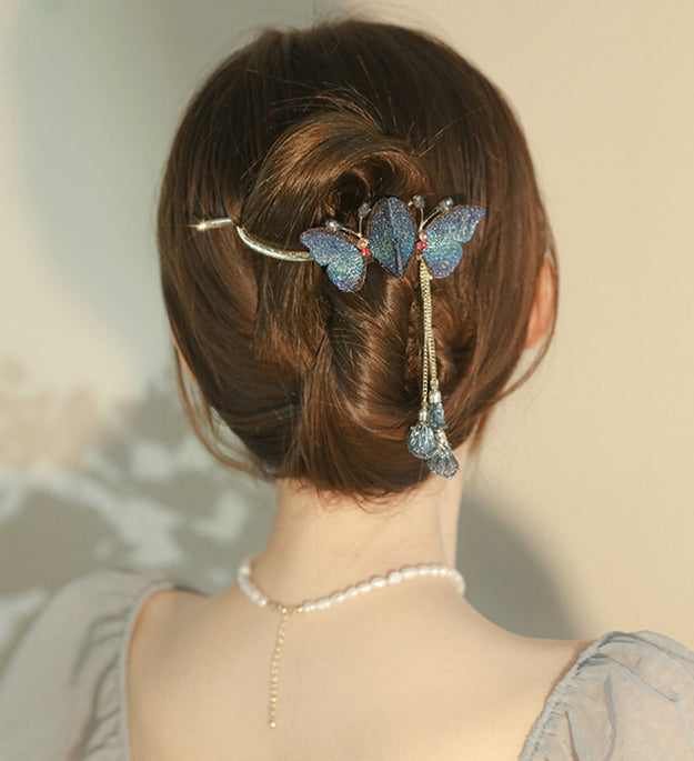 Super Fairy Embroidered Butterfly Hair Clip Temperament Tassel