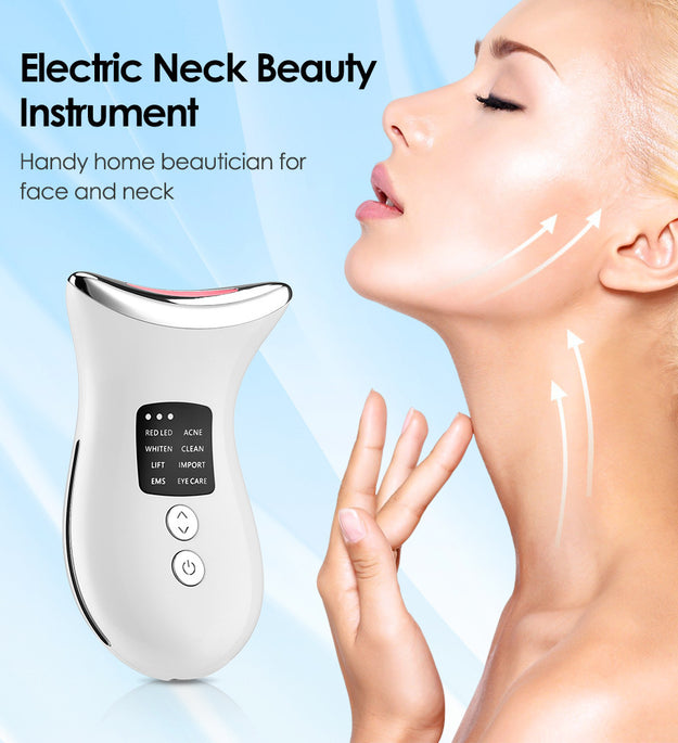 EMS Micro-current Three-color Color Light Temperature Sense Neck Massager