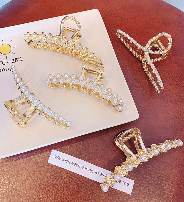 Metal Clip Large Elegant Pearl Hairpin