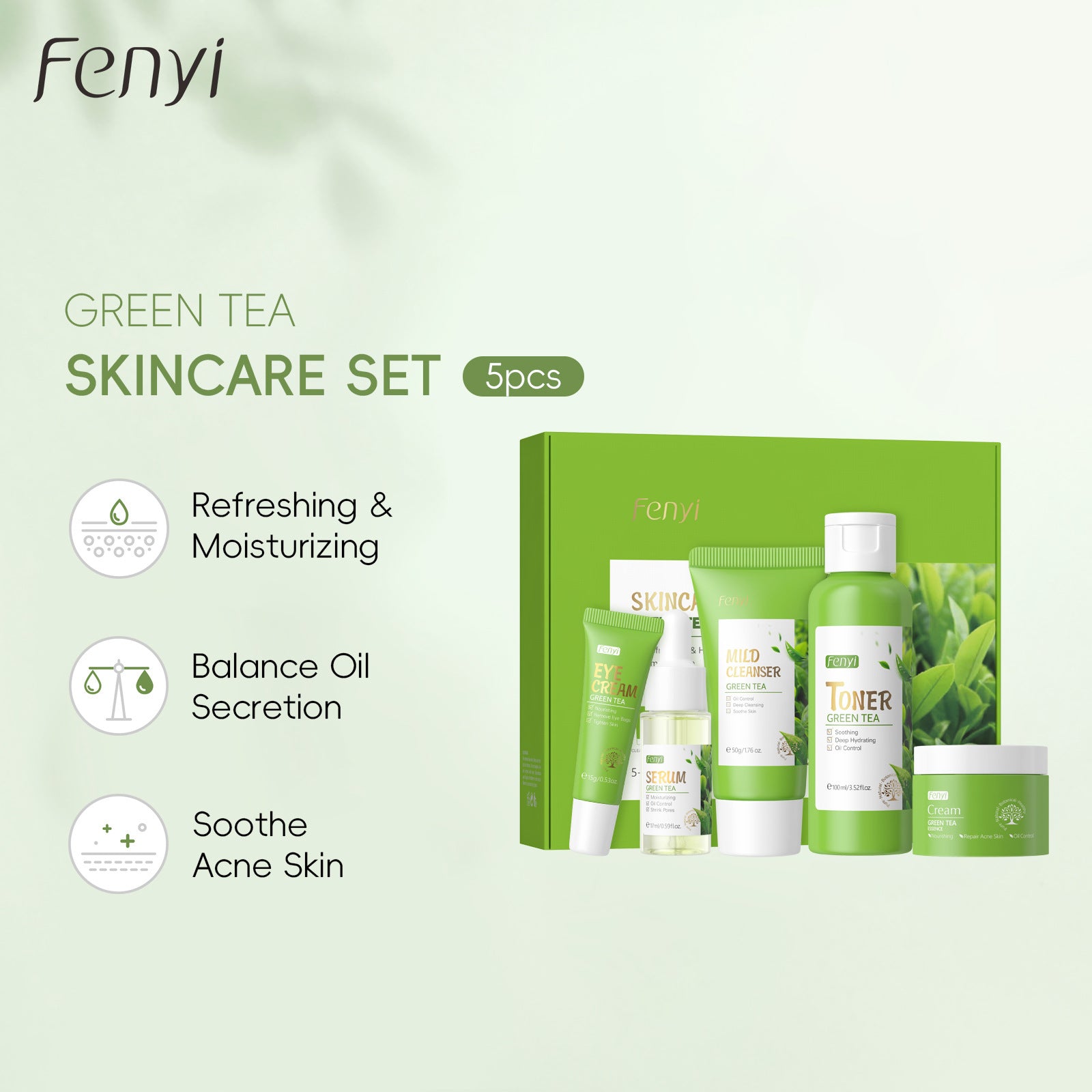 Green Tea 5-piece Facial Care