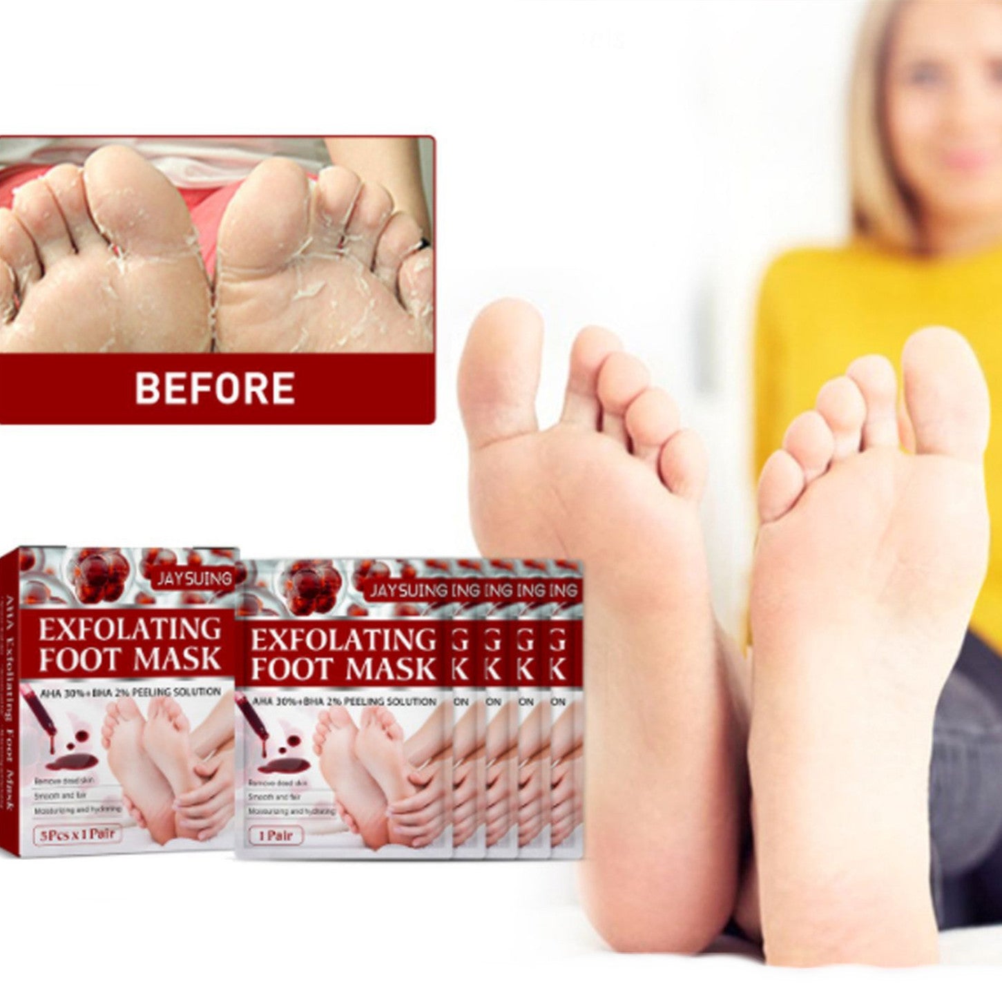 Exfoliating Foot Mask Fruit Acid Nourishing Repair Hydrating Moisturizing Nourishing
