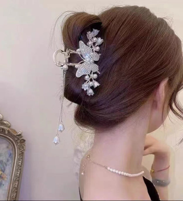 Butterfly Pearl Tassel Hair CurlerHair Catching
