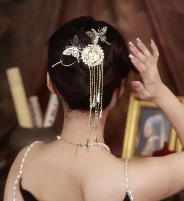 Retro Tassel Delicate Atmosphere Head Flower Headdress Hair Clip