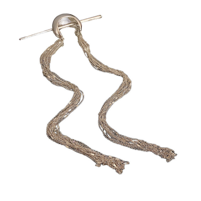 Women's Fashion Personality Moon Tassel Hairpin