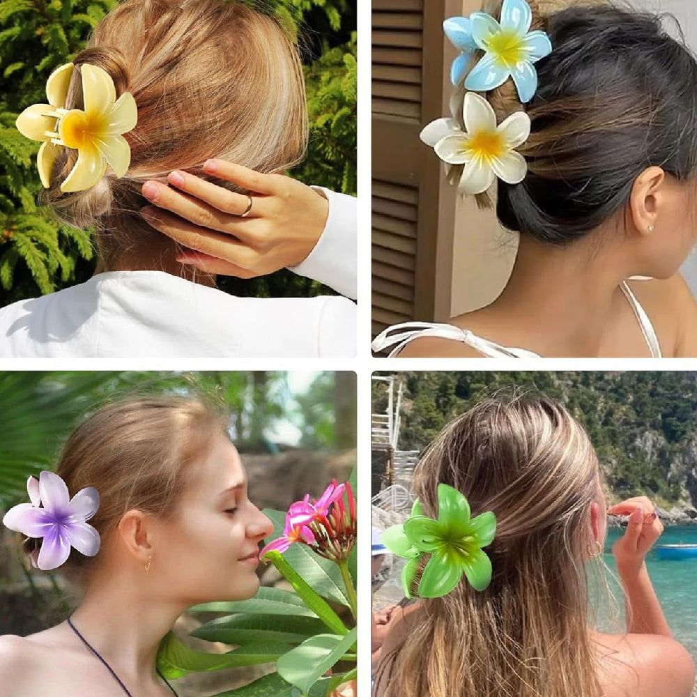 Women's Colorful Plumeria Rubra Barrettes Flowers