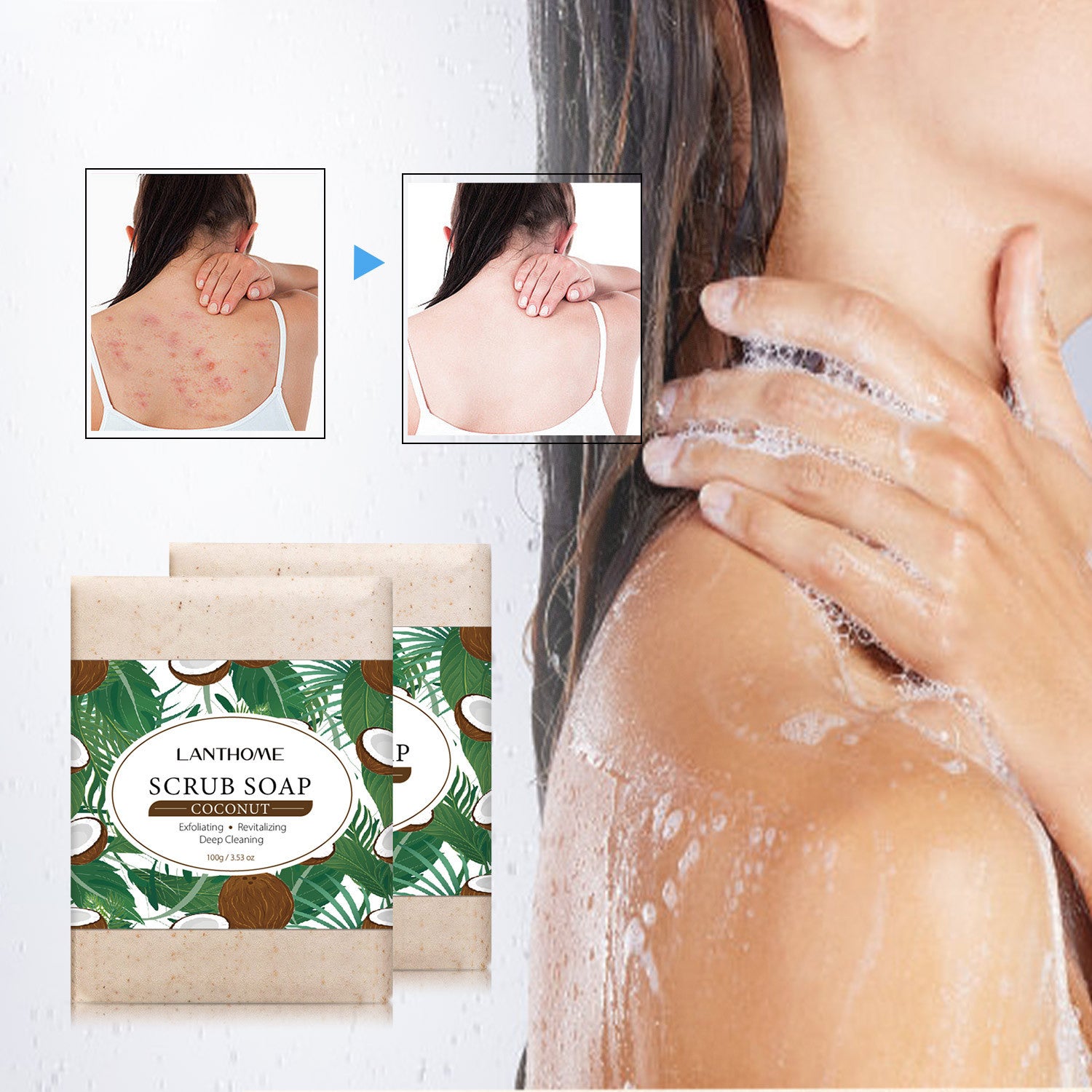 Facial Scrub Soap Essential Oil Cleansing Facial Body Scrub Soap