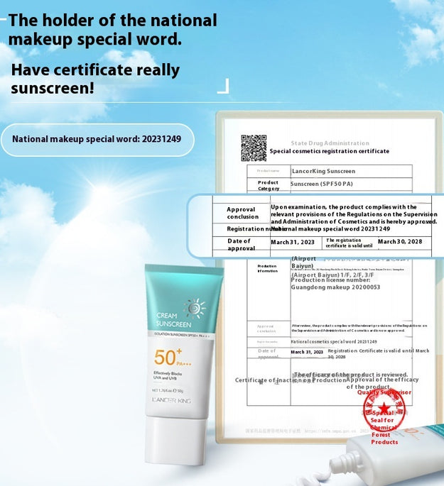 No Fake White Refreshing Sun Protection Full Body Face Women's Isolation Sunscreen Lotion