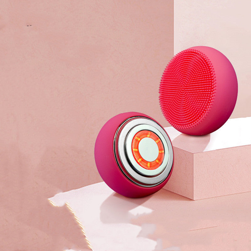 Electric Silicone Cleansing Face Wash Brush Introduction Instrument Hot Compress Vibration