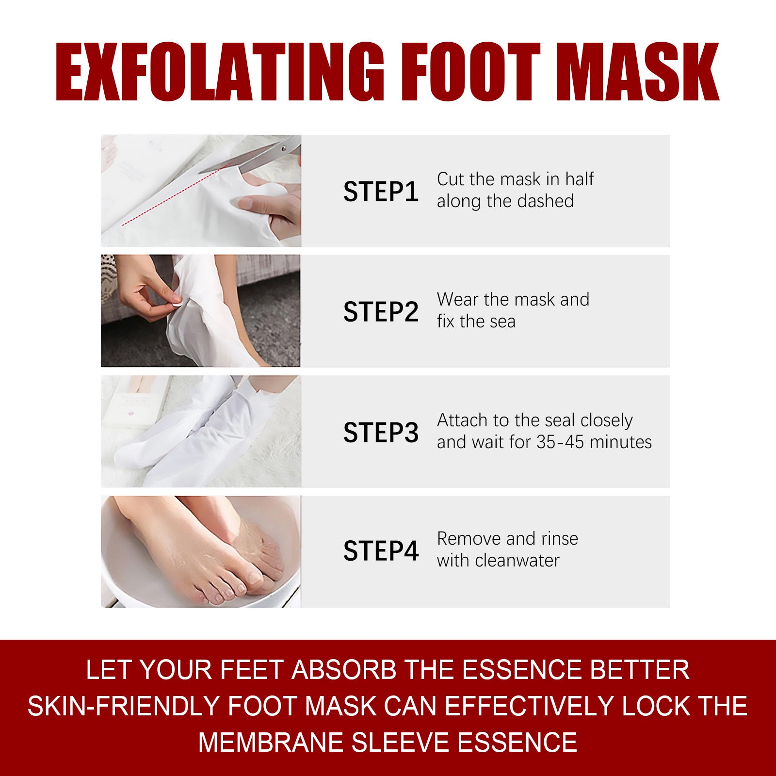 Exfoliating Foot Mask Fruit Acid Nourishing Repair Hydrating Moisturizing Nourishing