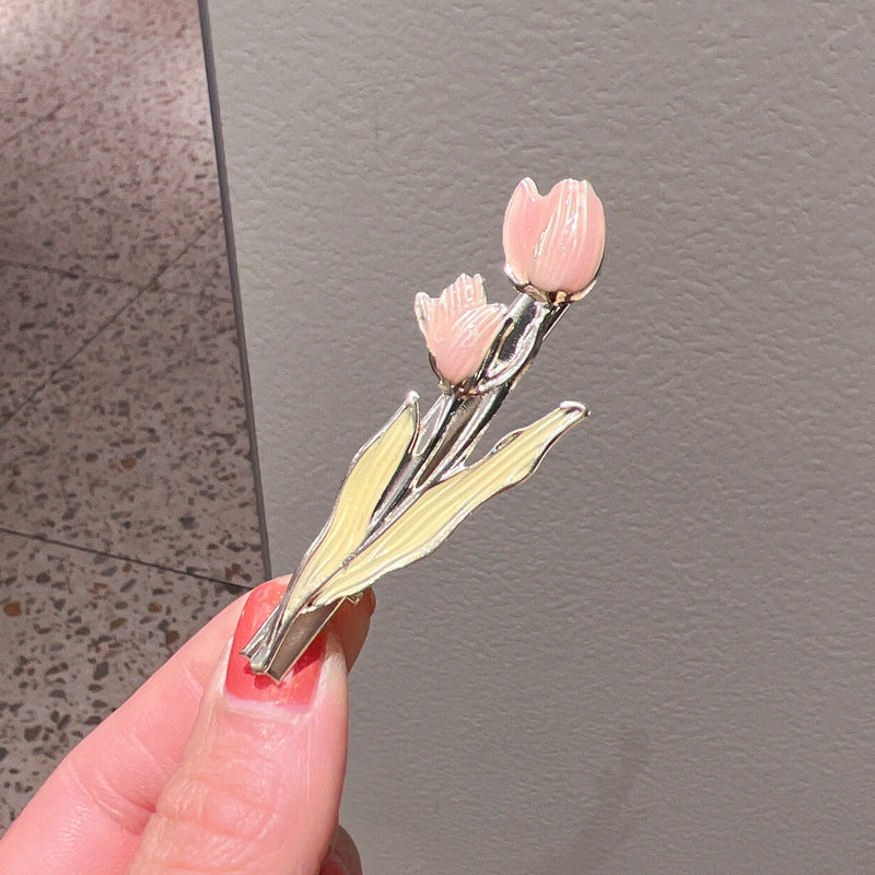 Tulip Flower Hairpin Color Drop Oil