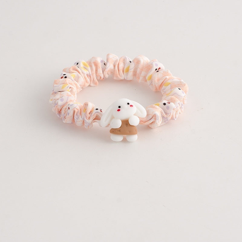 Summer Cute Puppy Floral Small Intestine Hair Ring