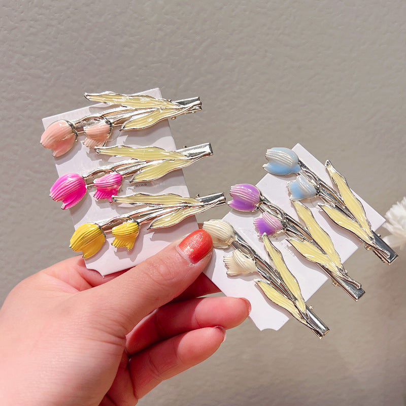 Tulip Flower Hairpin Color Drop Oil