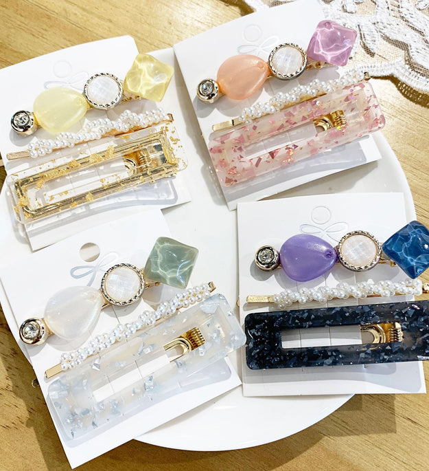 Pearl set hair clip