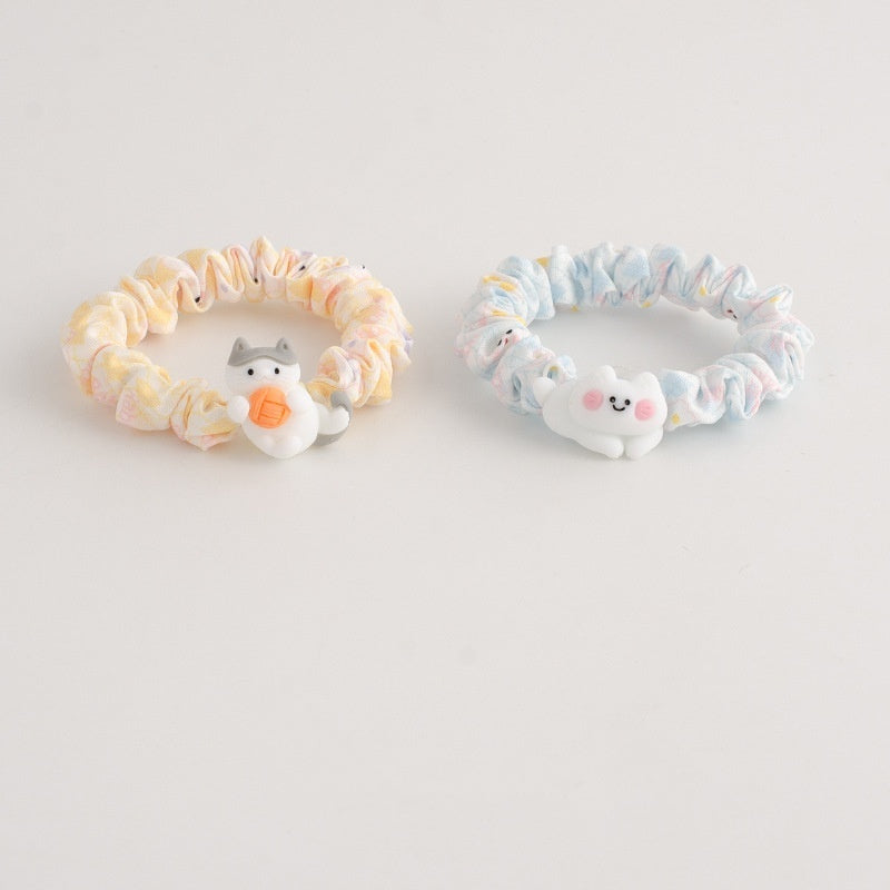 Summer Cute Puppy Floral Small Intestine Hair Ring