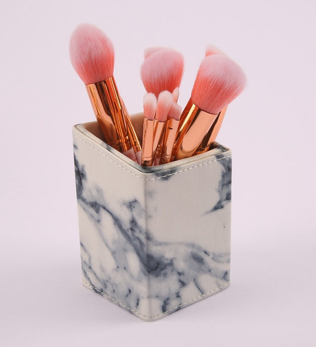 10 marble makeup brush sets, beauty tools, blush, eye shadow, face modification, 5 big 5 small explosions.