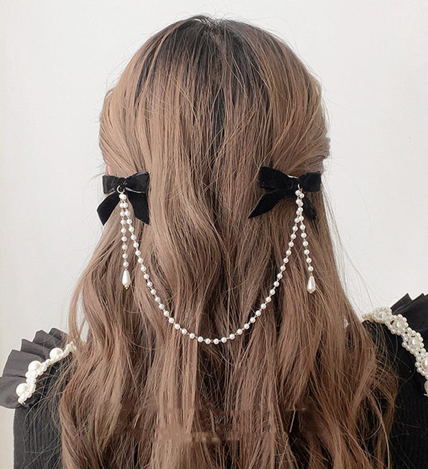 Pearl Tassel Small Fragrant Wind Side Clip Hair Clip Headdress Female