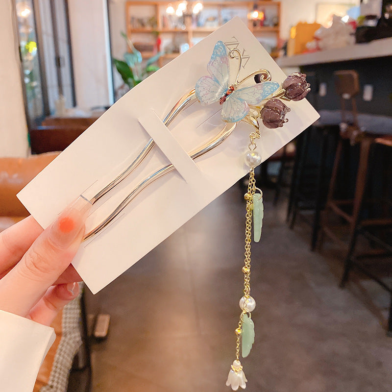 Women's Fashion Personality Butterfly Pearl Hairpin
