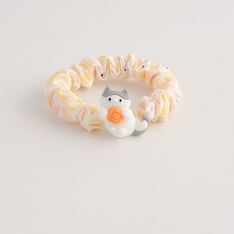 Summer Cute Puppy Floral Small Intestine Hair Ring