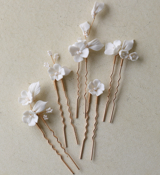Women's Fashion Ceramic Flower Hairpin