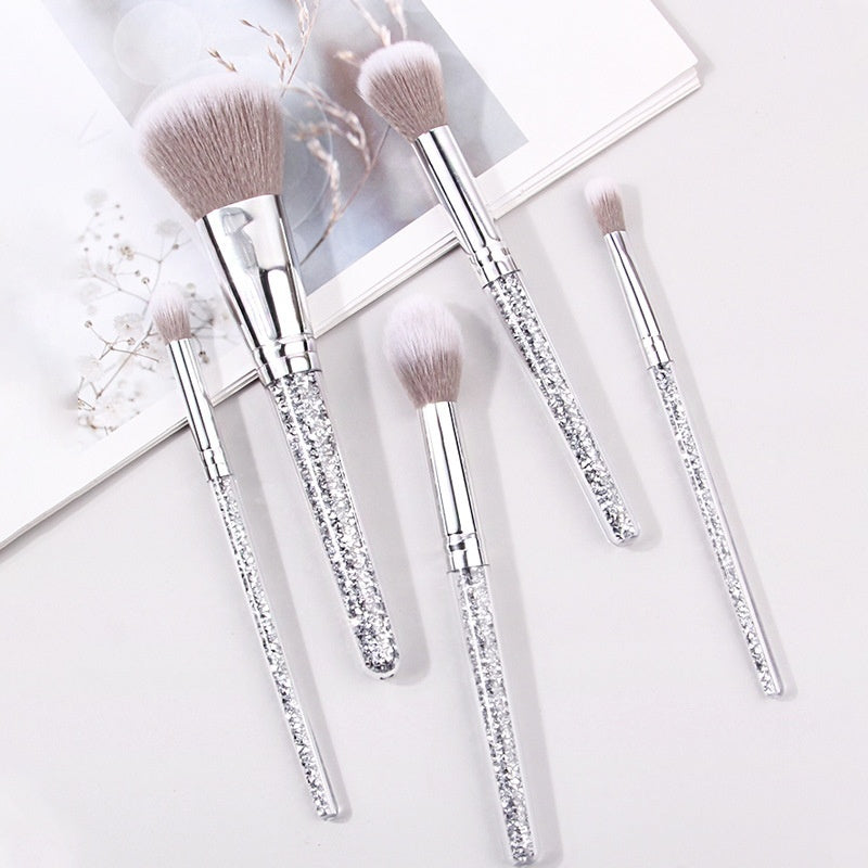 New 5 Diamond Handle Makeup Brush Set Soft Fur Face Powder Repair Eyeshadow Brush Exquisite Portable Makeup Tools