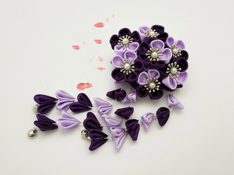 Hairpin Filigree Fringe Flower Headwear Multicolor Style