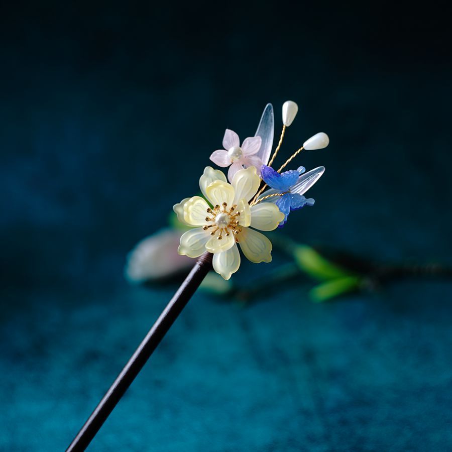 New Original Butterfly Wood Tassel Hairpin Ancient Style Hanfu