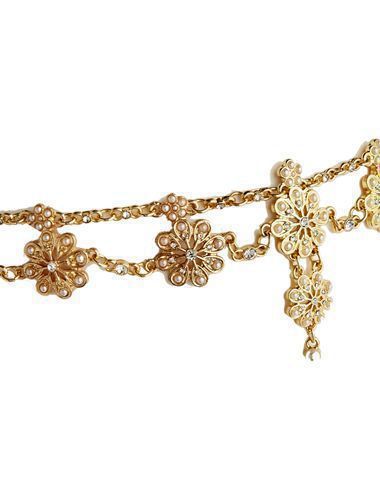 Vintage Pearl Flower Elastic Tassel Hair Band Hair Chain