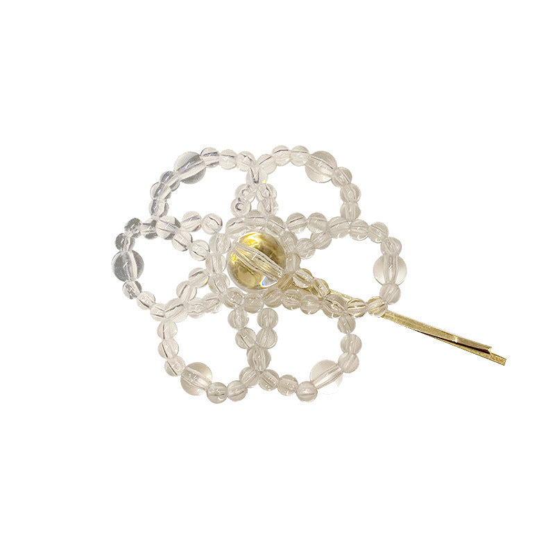 New Crystal Woven Flower Hairpin One Word Clip Hairband