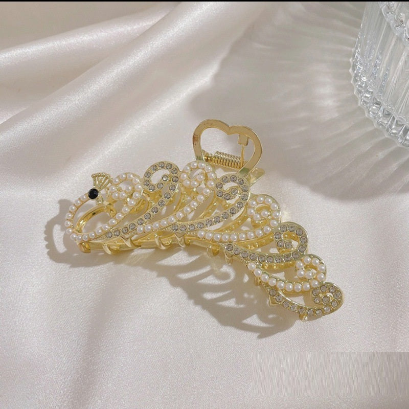 Antique Tassel Large Pearl Clip Metal Hairpin