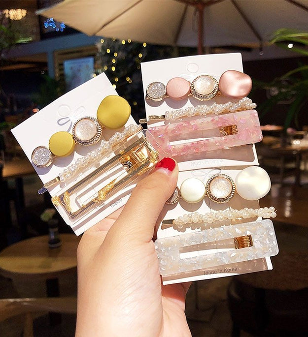 Pearl set hair clip