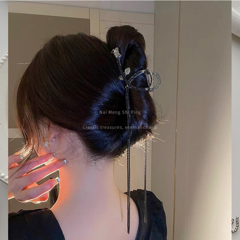 Tassel Chain Metal Hair Grab Plate Clip