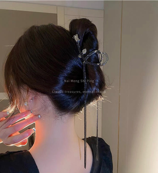 Tassel Chain Metal Hair Grab Plate Clip
