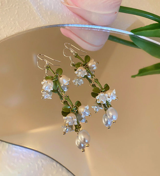 Pearl Lily Of The Valley Earrings Personality Flower Forest