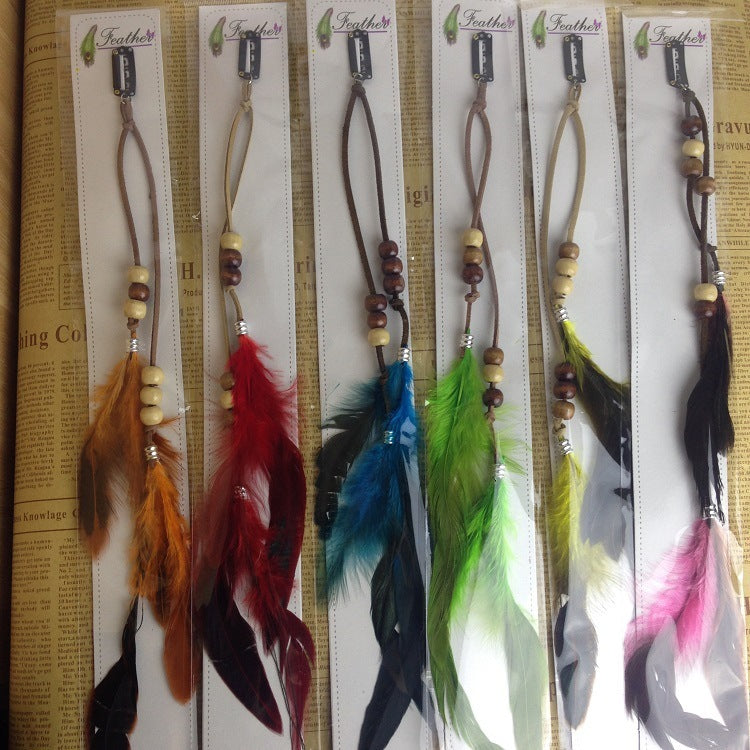 Feather hair accessory feather tassel hair clip