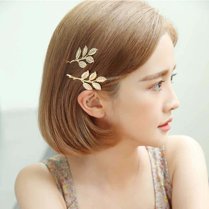 Beautiful flower branch metal hairpin