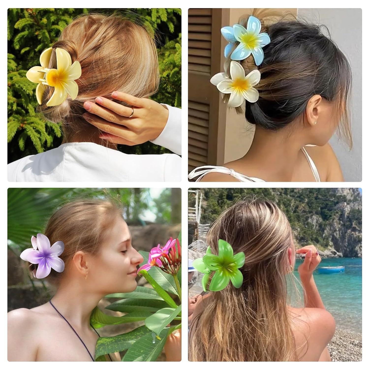 Women's Colorful Plumeria Rubra Barrettes Flowers
