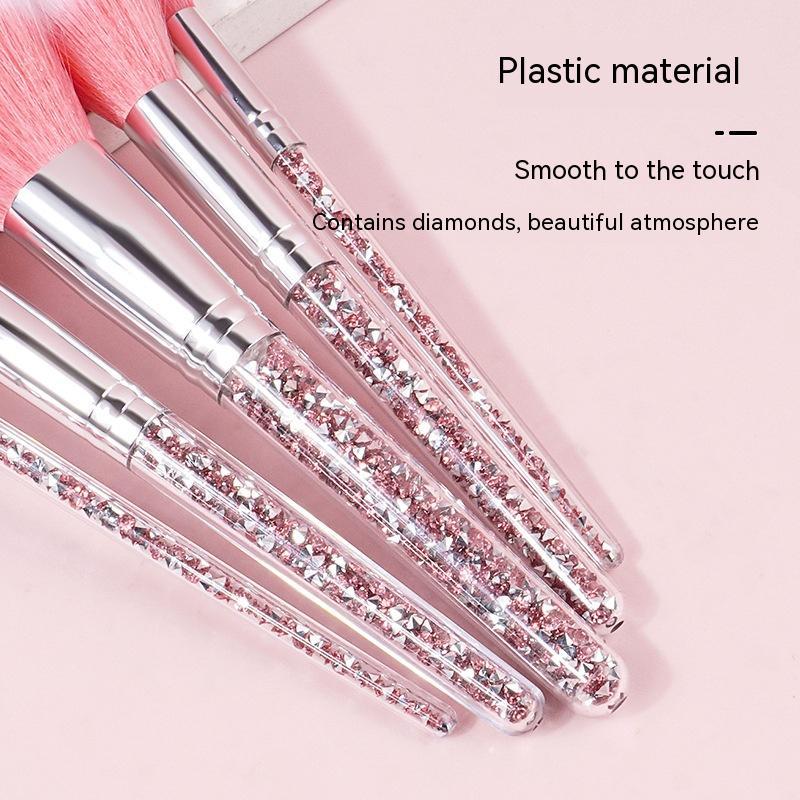 New 5 Diamond Handle Makeup Brush Set Soft Fur Face Powder Repair Eyeshadow Brush Exquisite Portable Makeup Tools