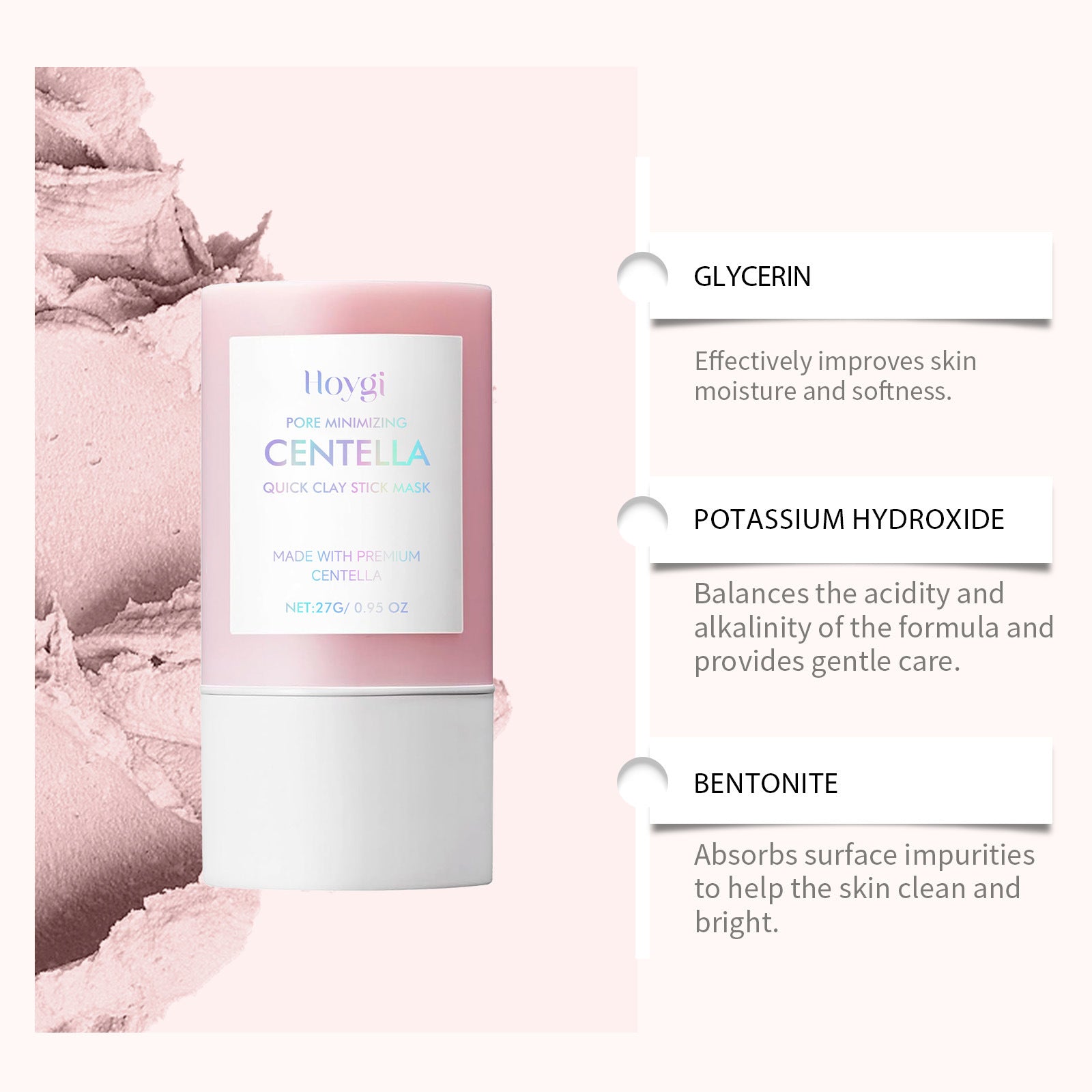 Centella Asiatica Clay Mask Stick Moisturizing And Soothing