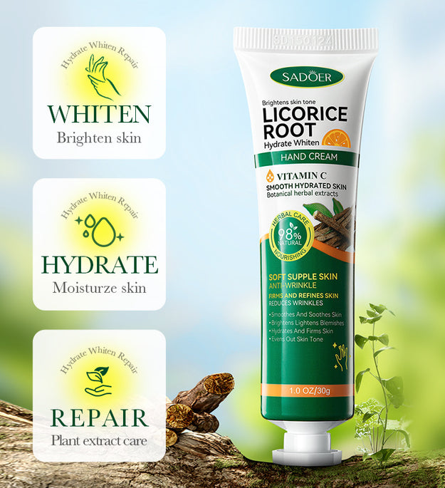 English SADOER Licorice Moisturizing Whitening Nourishing Hand Cream