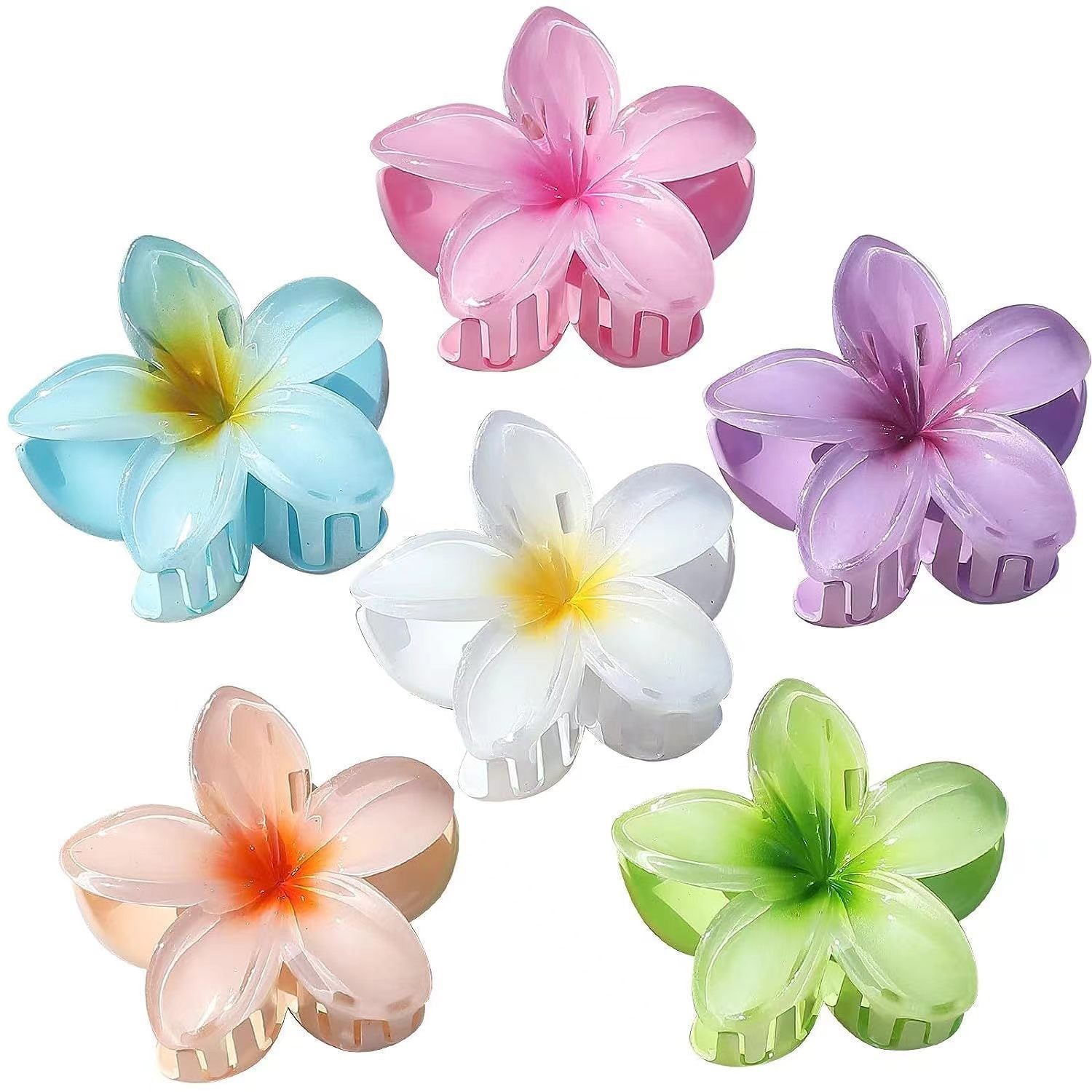 Women's Colorful Plumeria Rubra Barrettes Flowers