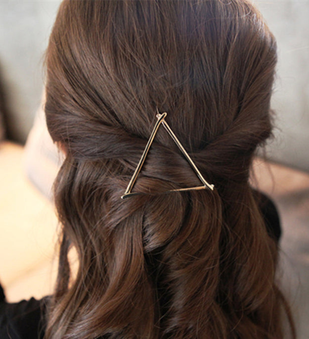 Geometric Triangle Metal Hair Clip Moon Bangs Clip