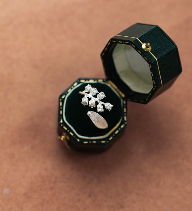 Original Design Of Pure Silver Lily Of The Valley Ring Flower