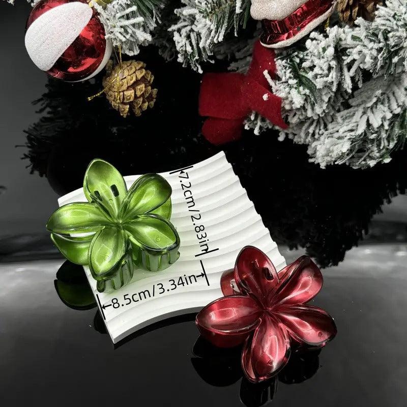 Christmas Barrettes Plumeria Rubra Grip Loose Clip