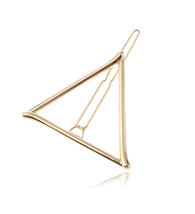 Geometric Triangle Metal Hair Clip Moon Bangs Clip