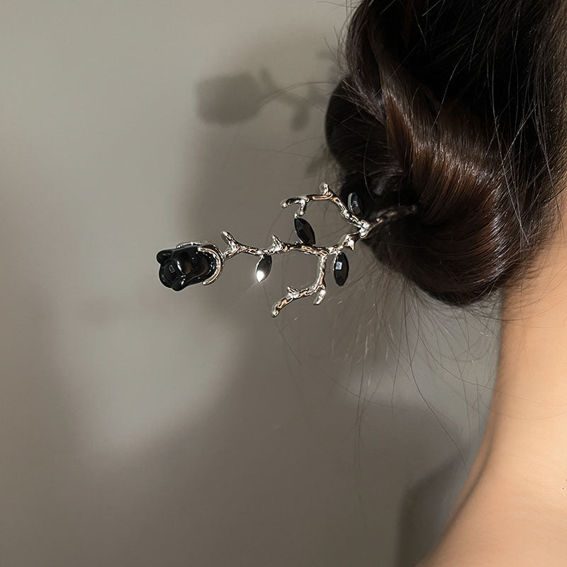 New Chinese Style Rose Flower Metal Hairpin Temperament