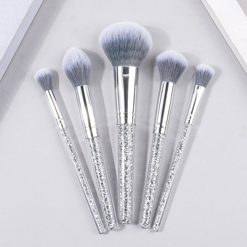 New 5 Diamond Handle Makeup Brush Set Soft Fur Face Powder Repair Eyeshadow Brush Exquisite Portable Makeup Tools