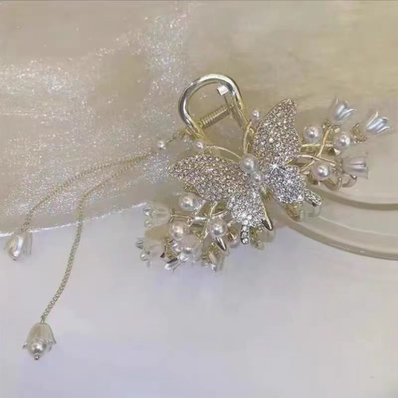Butterfly Pearl Tassel Hair CurlerHair Catching