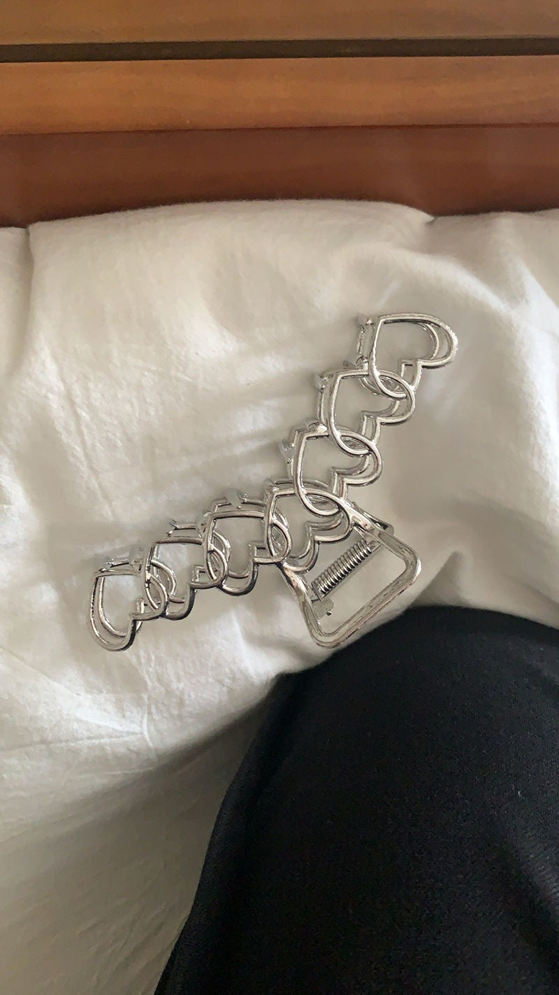Simple Metal Star Silver Large Hair Clip
