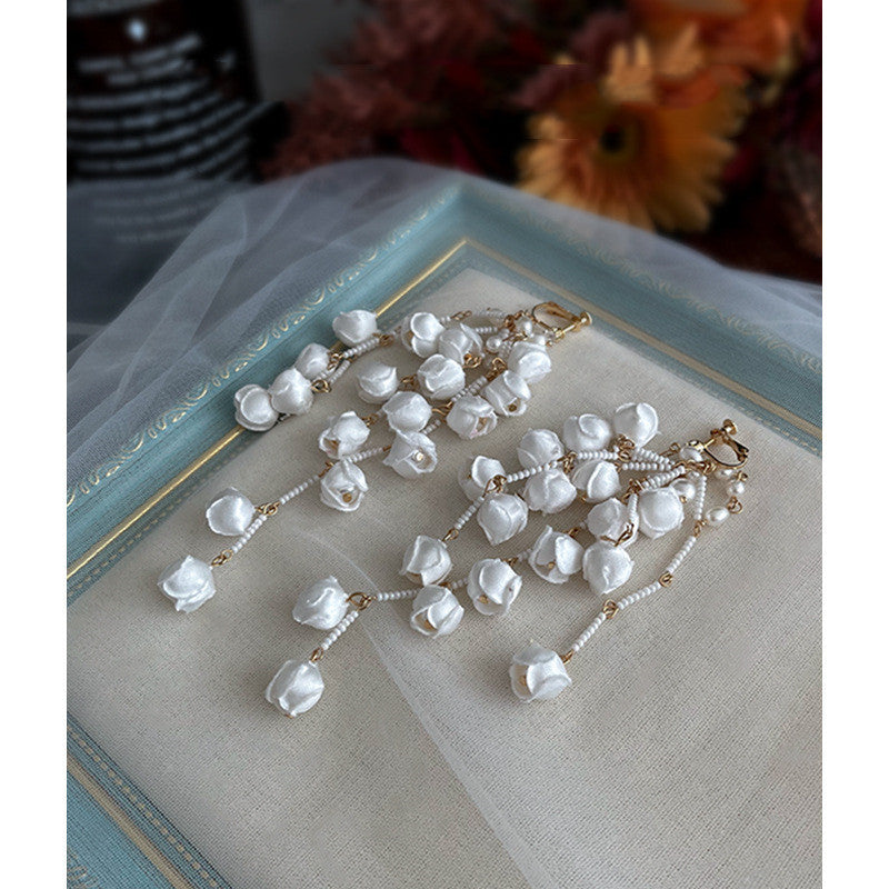 Handmade Tassel Earrings With Lily Of The Valley Buds