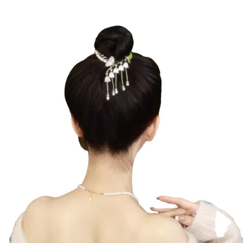 Women's Fringe Bell Orchid Hairpin
